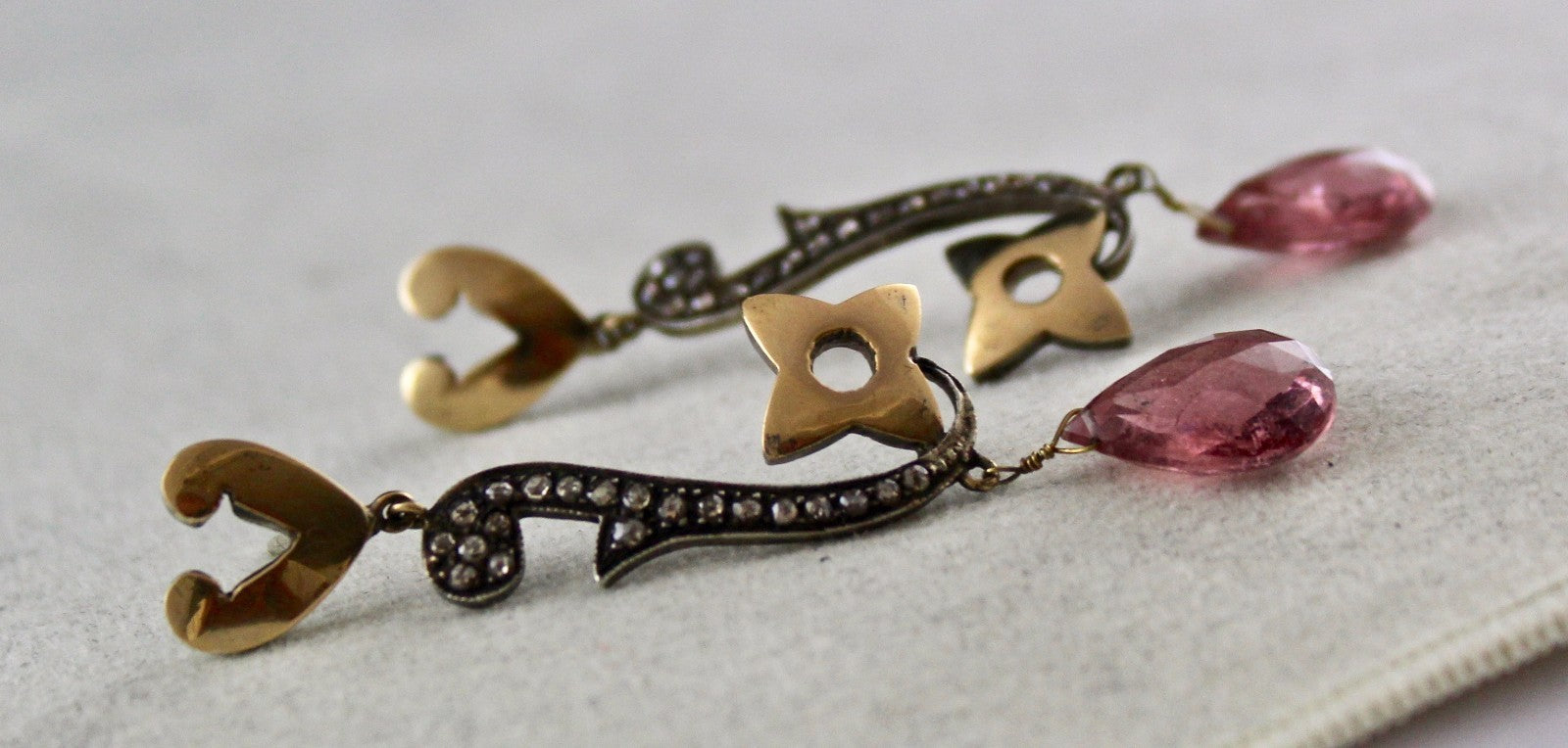 Certified Natural Pink Tourmaline 10ct Pear Diamond Sterling Silver Earrings