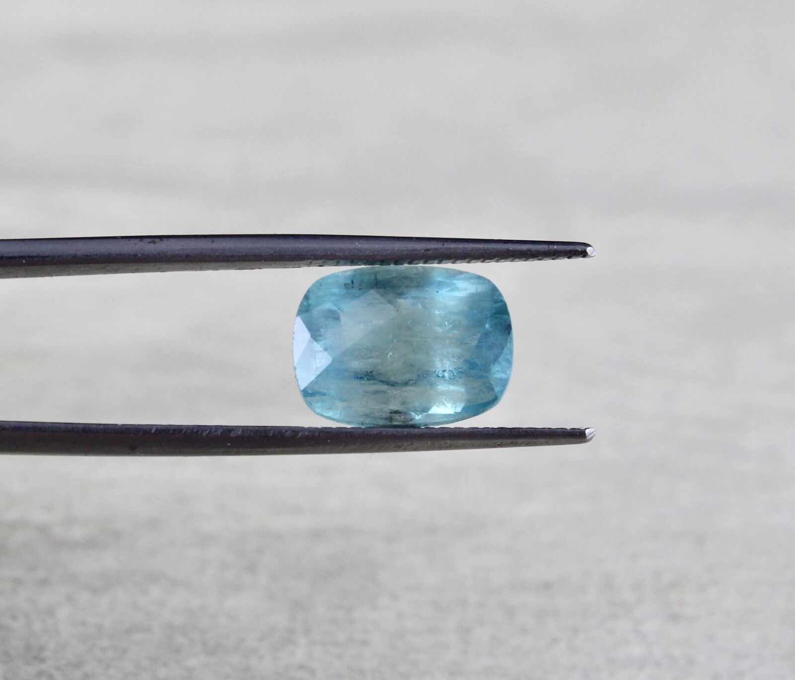 Natural Blue Aquamarine 4.38ct Cushion Cut Gemstone Ring Pendant