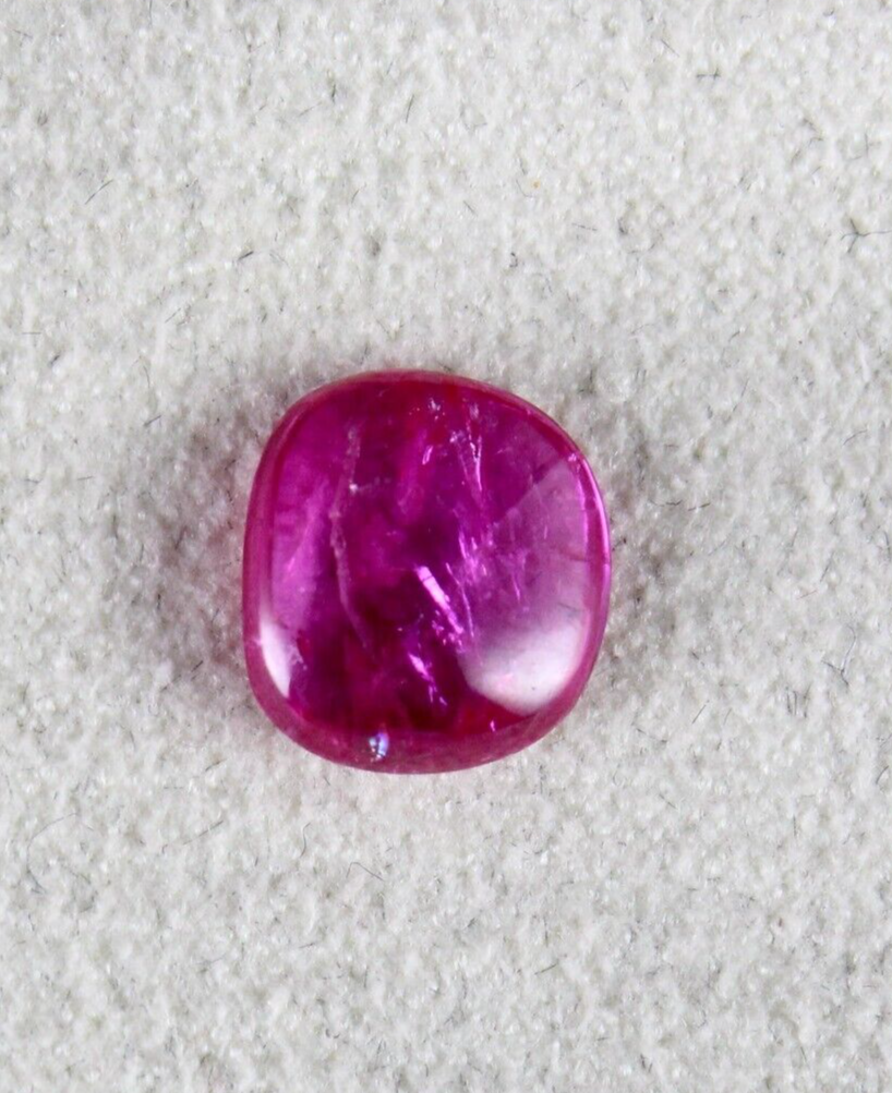 Certified Natural Burma Ruby Flat Cabochon 2.08 Ct Loose Gemstone Ring Pendant