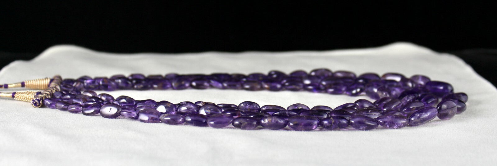 Natural Amethyst 662 Carats Beads Long Nuggets Gemstone Necklace