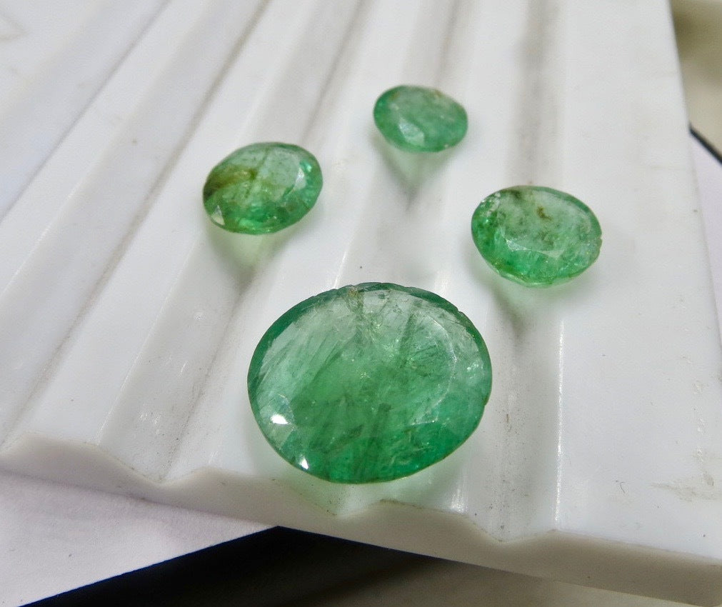 Natural Emerald Round Cut 16.05 Ct Set Earring Ring Pendant Jewelry Design