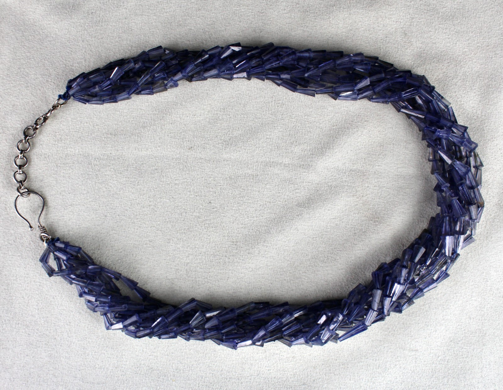 Natural Iolite Teardrops Fancy Blue Gemstone Necklace 498 Ct Fashion Beaded 8 L