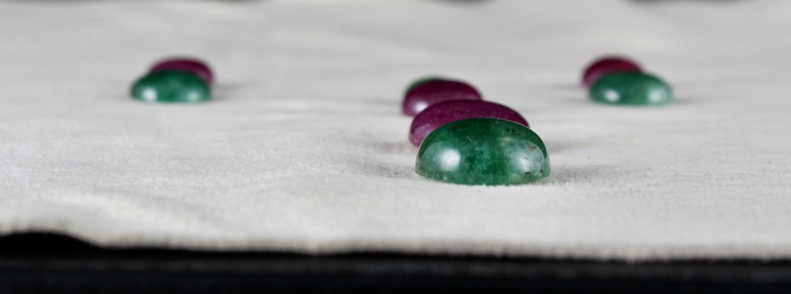 Certified Natural Rubies Emerald Cabochon 61.40ct Loose Gemstone Set