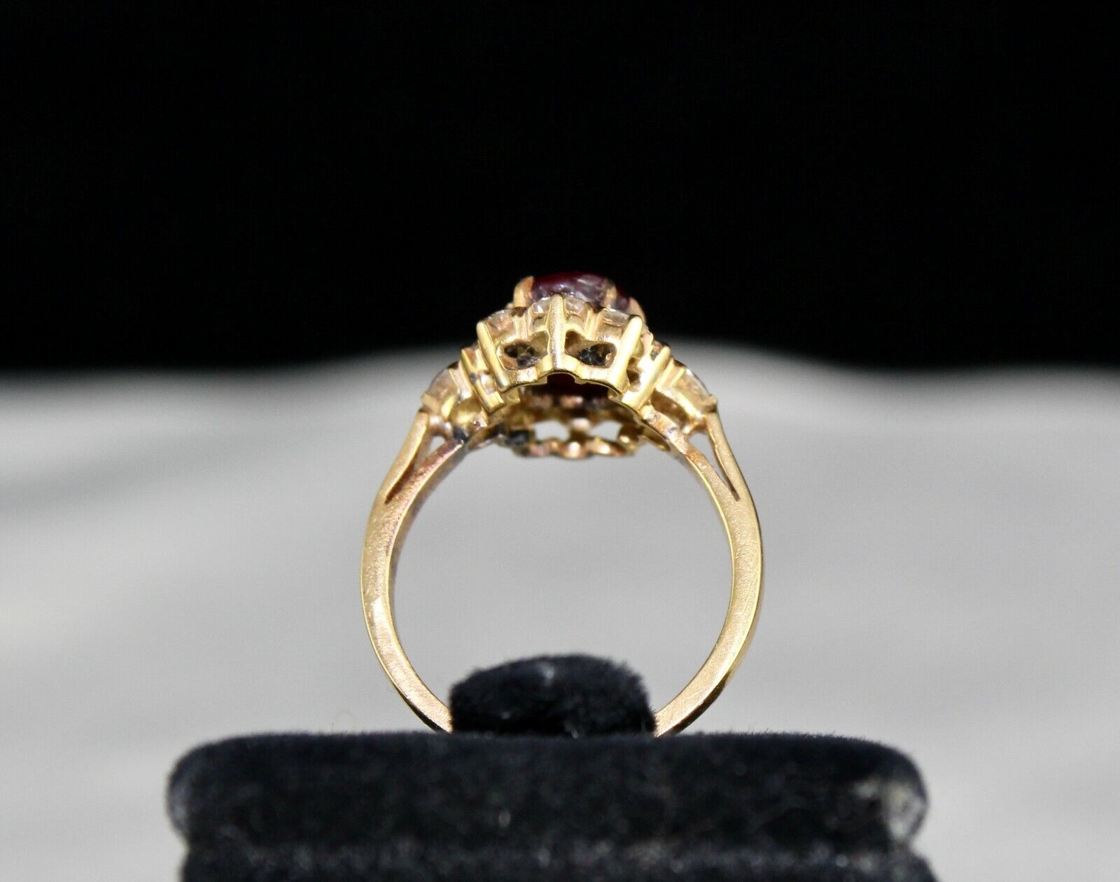 Old Natural Ruby Star Ring 18K Gold Diamond Untreated Stone Cabochon Designing