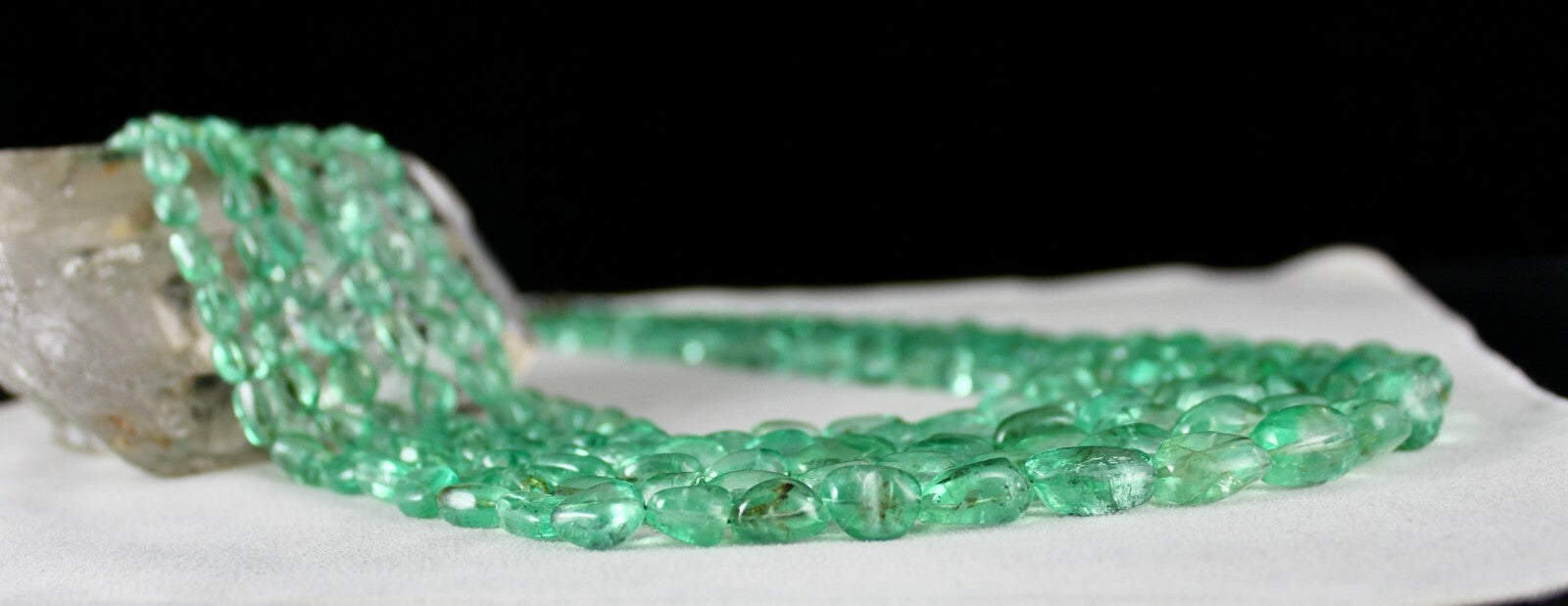 Certified Natural Colombian Emerald Beads 1148ct Necklace For Women