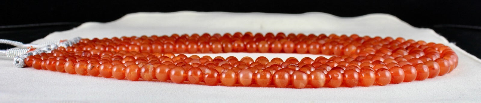 6mm Natural Orange Carnelian Beads Necklace, Fashion Gemstone, L 1306 Ct