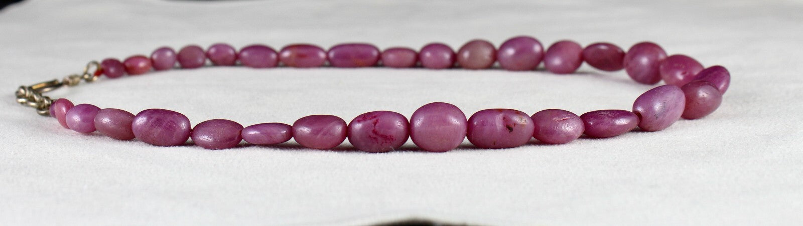 Natural Untreated Ruby Nugget Beads 263 Ct Sterling Silver Fashion Necklace 1 L