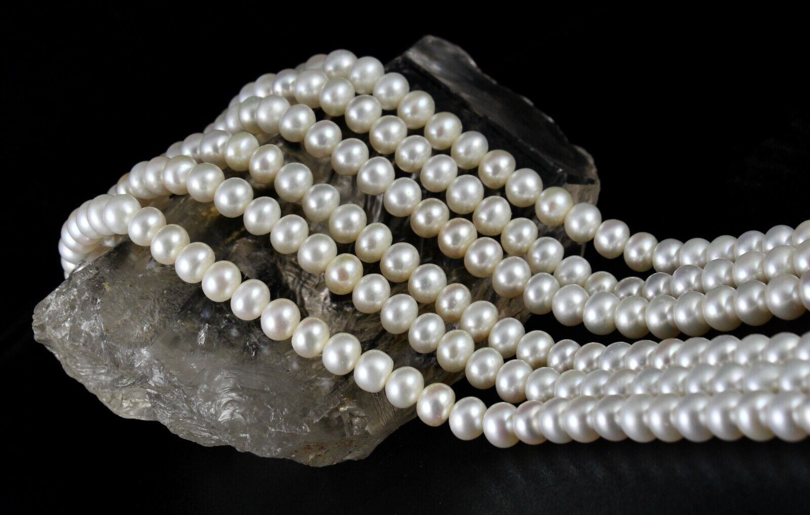 GENUINE FRESH WATER PEARL BEADS ROUND 3 L 582 CARATS GEMSTONE FASHION NECKLACE