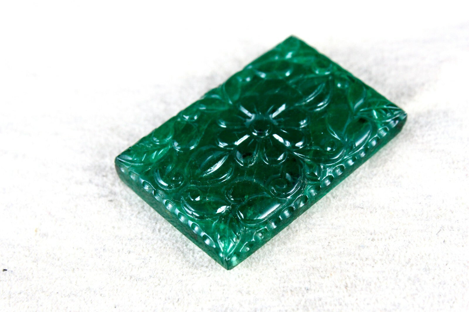 Certified Natural Zambian Emerald 76.67 Ct Rectangle Gemstone Pendant 26x38 Mm