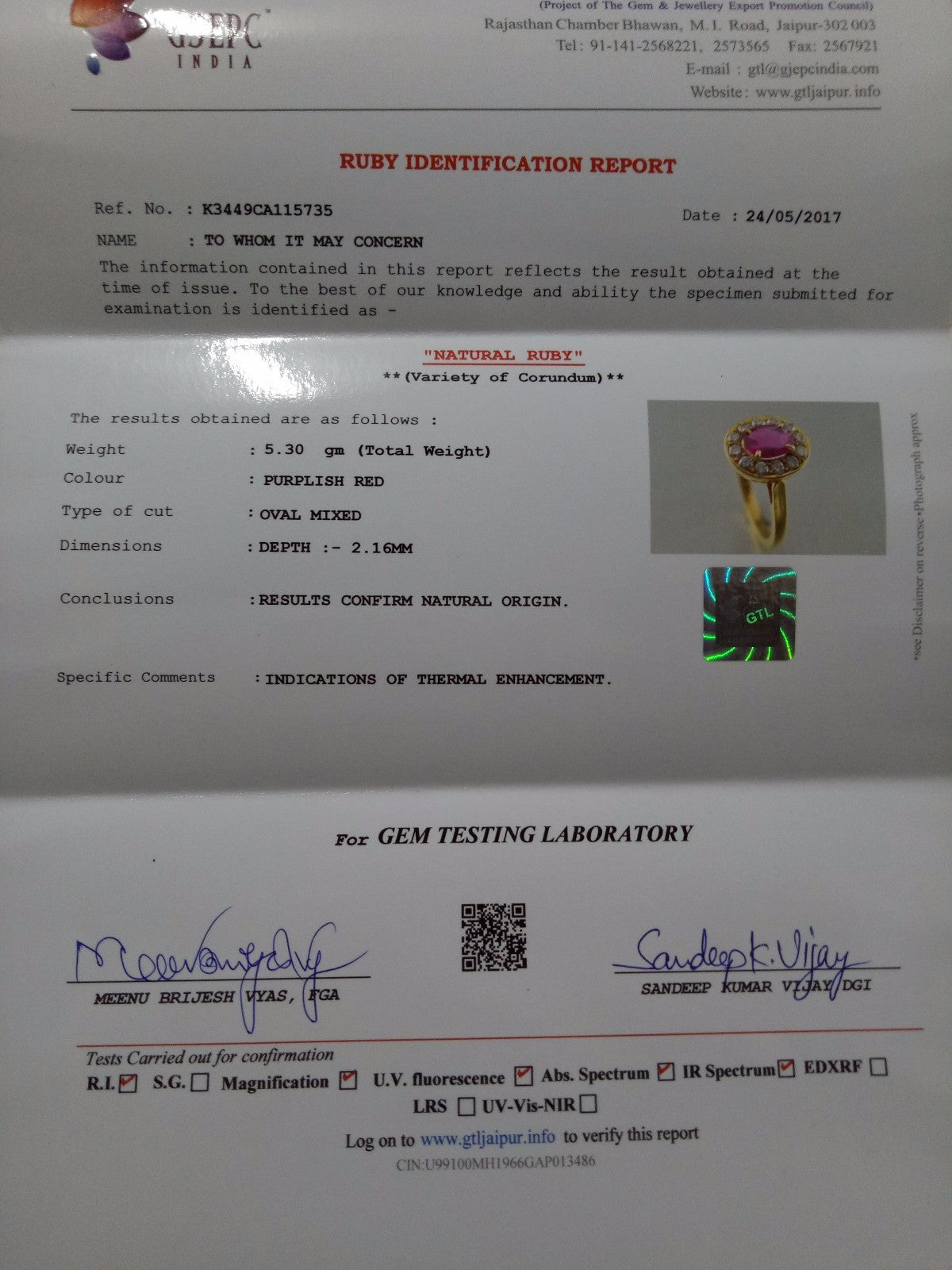 Certified Natural Heated Ruby Ring 1.03 Ct Oval Stone Natural Diamond 18k Gold