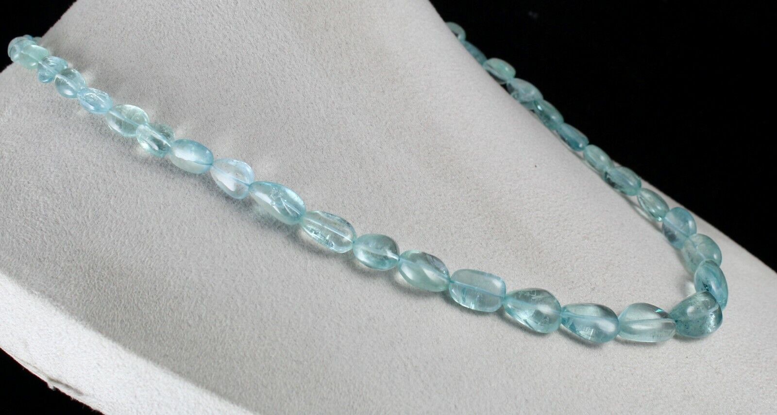 TOP QUALITY NATURAL BLUE AQUAMARINE BEADS LONG 1 L 284 CARATS GEMSTONE NECKLACE
