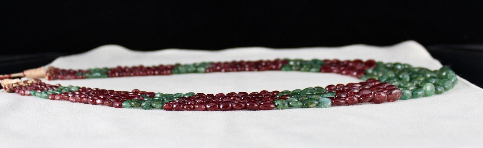 Certified Vintage Natural Spinel 724 Ct Emerald Beads Cabochon Necklace