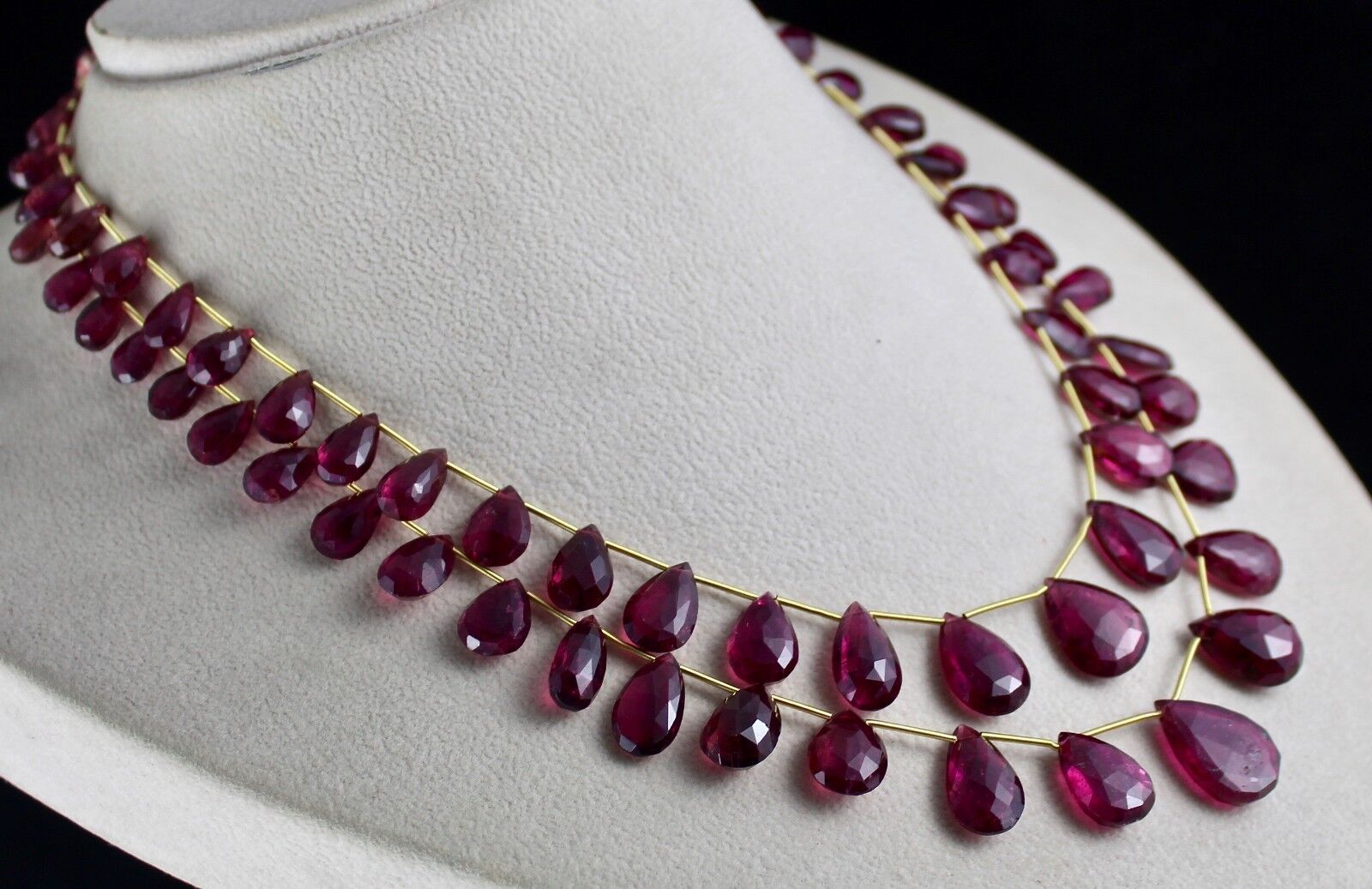 Natural Pink Tourmaline Rubellite Beaded Drop 282 Ct Gemstone Fashion Necklace