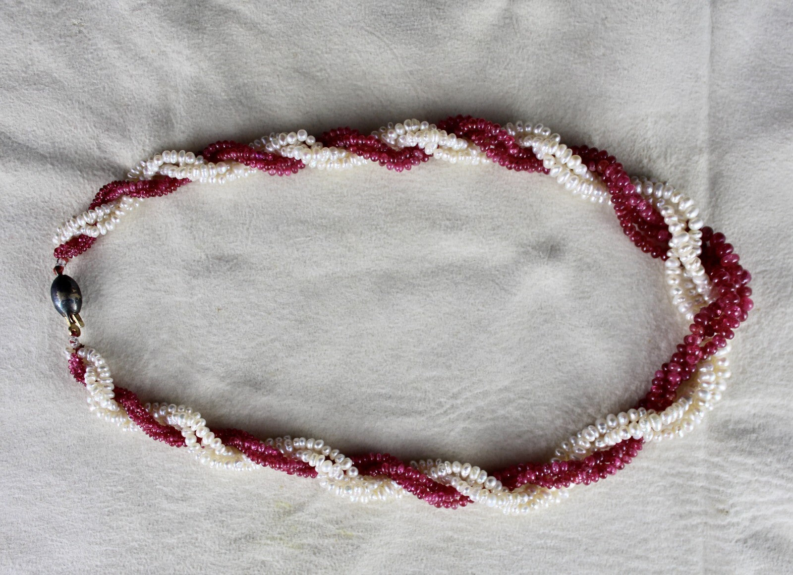 Certified Antique Natural Red Spinel 253ct Pearl Gemstone Necklace For Women