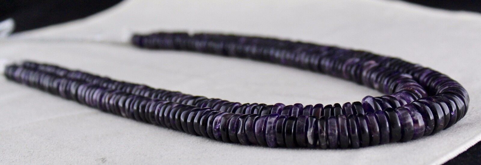 FINE NATURAL DARK AMETHYST BEADS BUTTON 2 LINE 781 CTS GEMSTONE FASHION NECKLACE