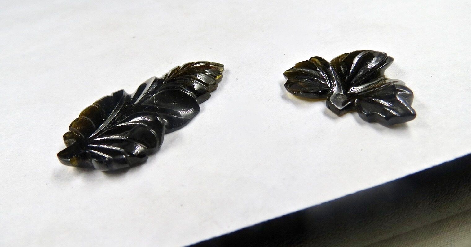 MULTI COLOUR TOURMALINE CARVED LEAVES 26.90 CTS GEMSTONE FOR DESIGNING JEWELLERY