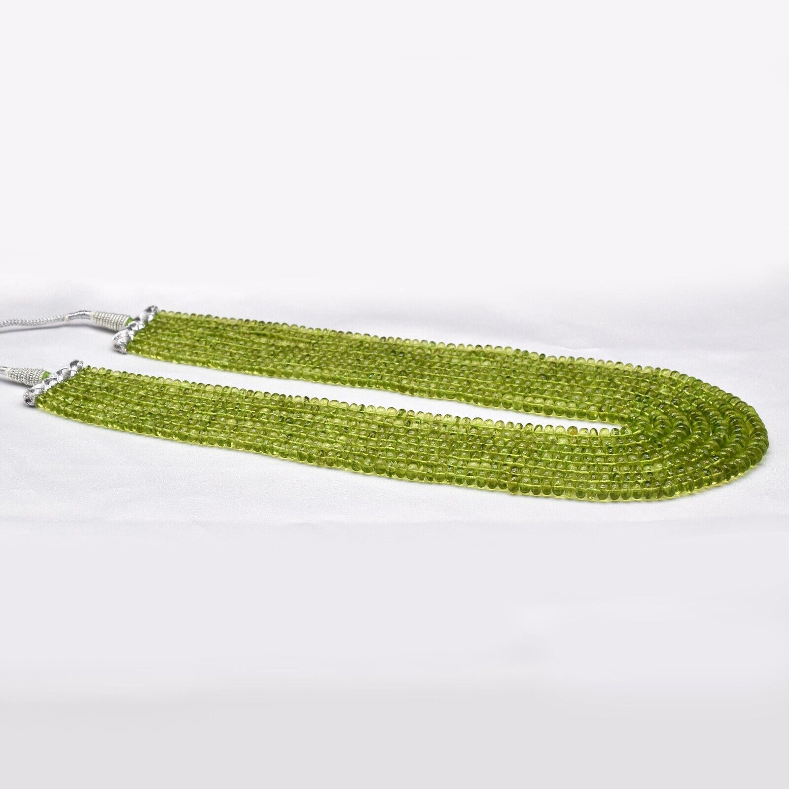 Natural Peridot Round Beads 7 L 965 Ct Green Gemstone Cocktail Necklace