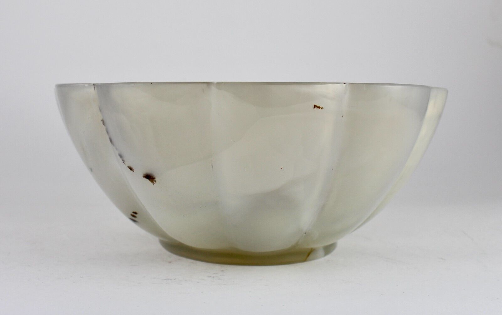 Handmade Natural Chalcedony Carved Oval 2410 Ct Gemstone Rare Bowl Home Decor