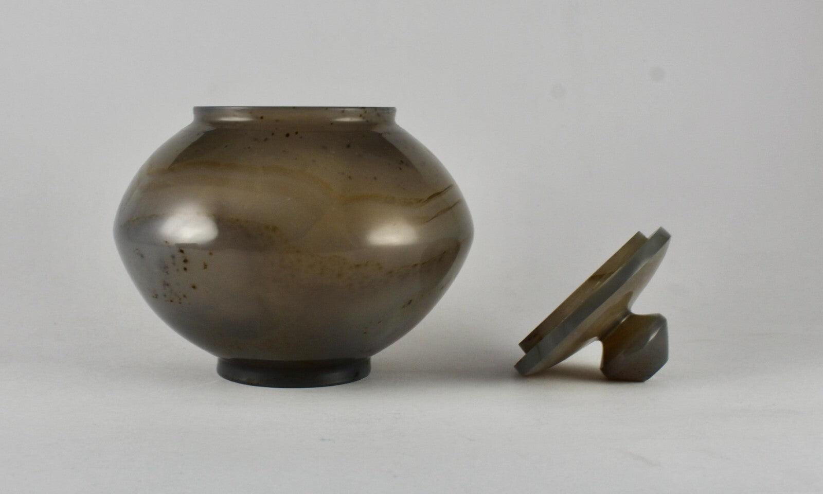 Certified 5" Handcrafted Carved Chalcedony 2935ct Gemstone Pot For Home Decor