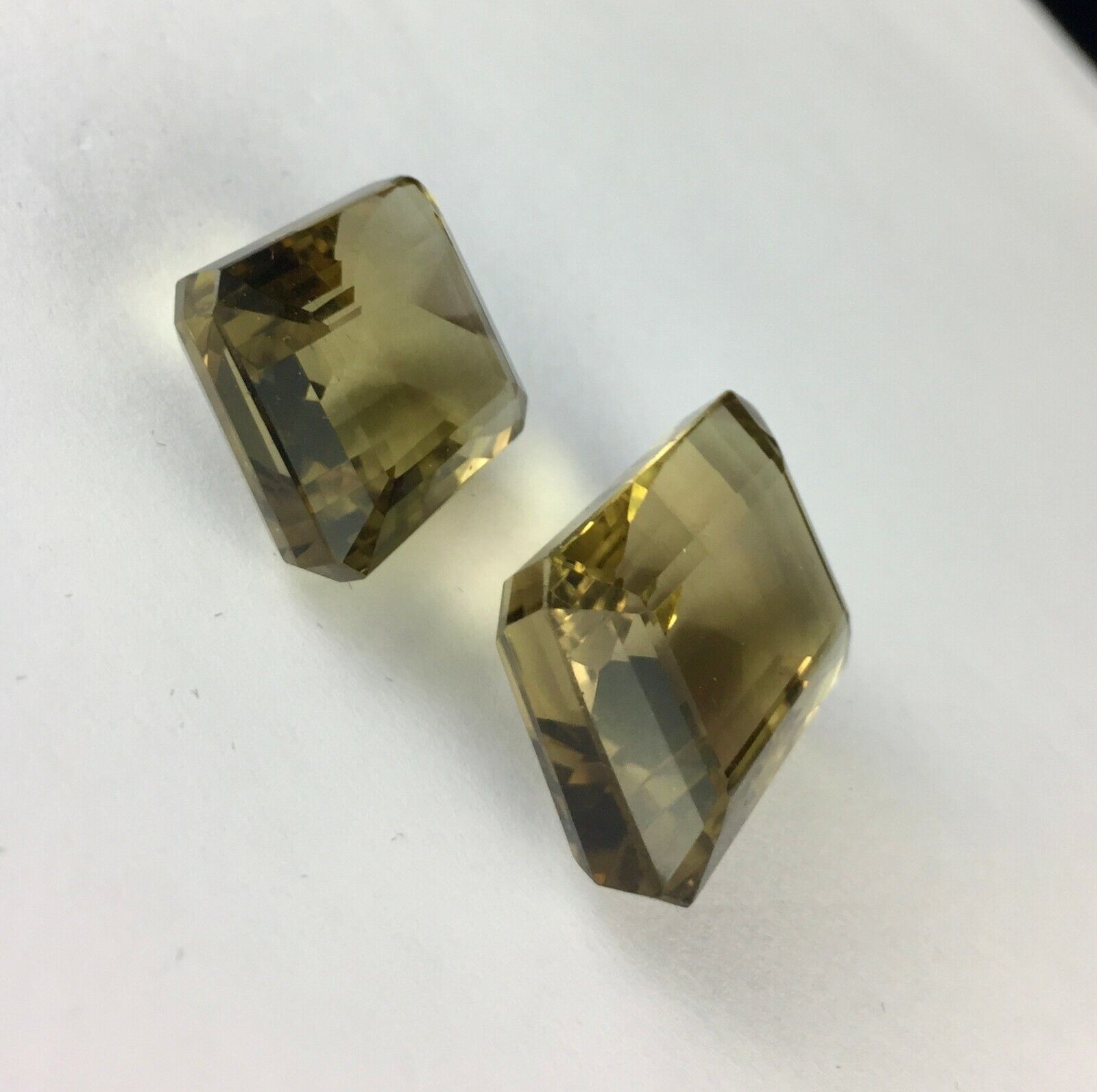 Natural Lemon Smoky Quartz Octagon Cut 2 Pcs 101.70 Carats Big Gemstone Pendant