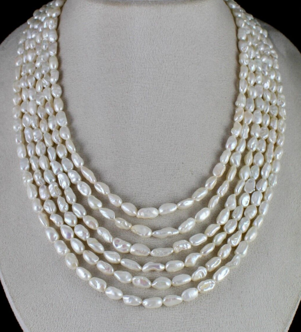 Certified A+ Genuine Keshi South Sea Pearl Beads 719 Ct Finest Long Necklace