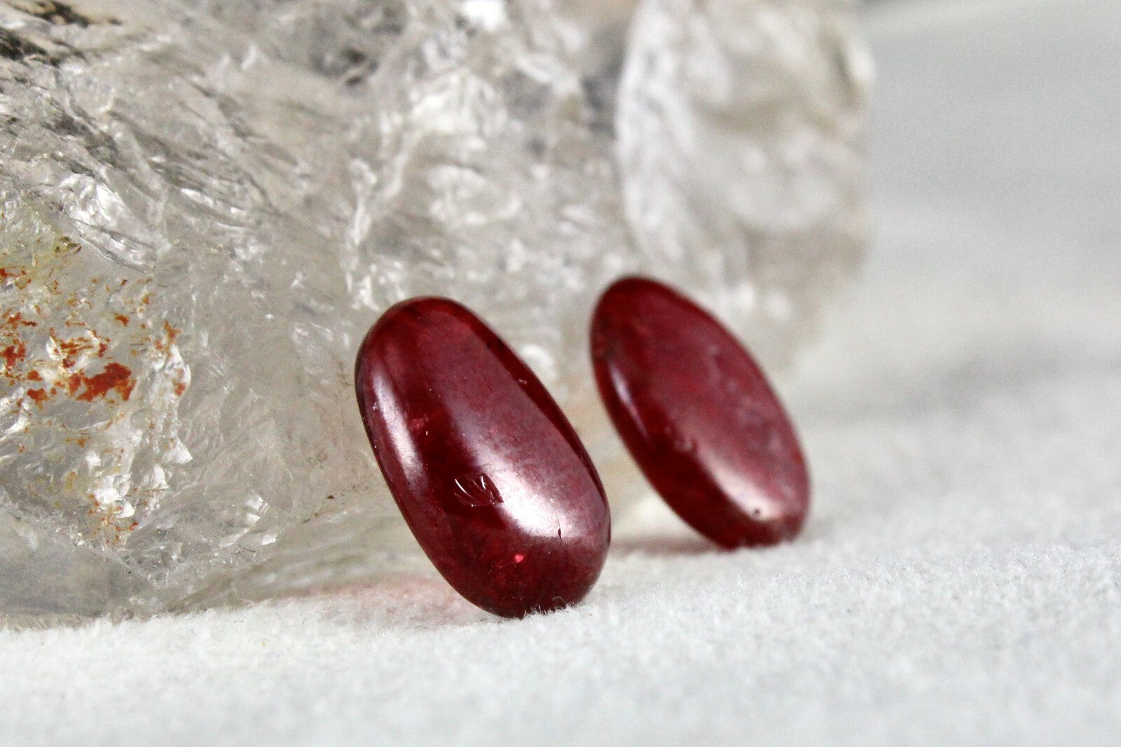 Certified Natural Red Spinel 13x10mm Oval Pair 11.41ct Gemstone Earring, Wedding