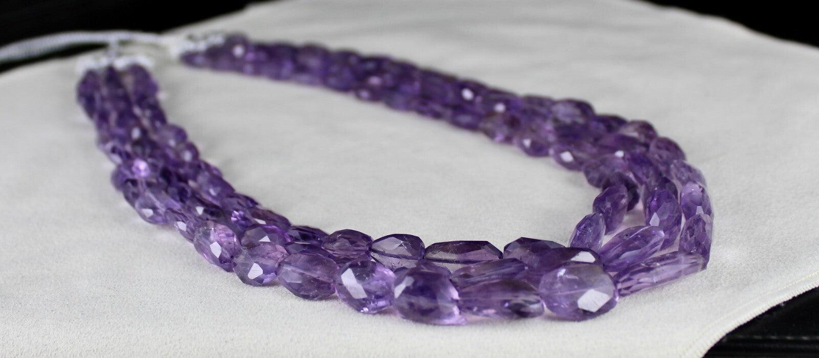Amethyst 785 Ct Faceted Tumble Beads Purple Gemstone Fashion Necklace