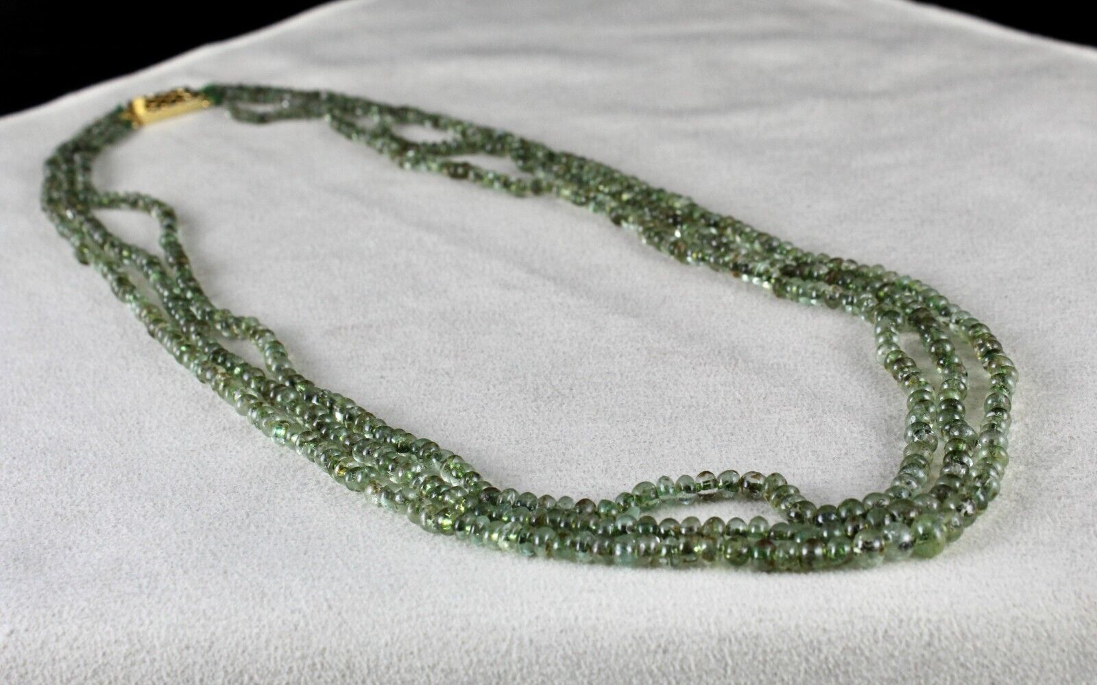 Antique Old Natural Emerald Beads Necklace 3 L 181 Cts Precious Round Gemstone