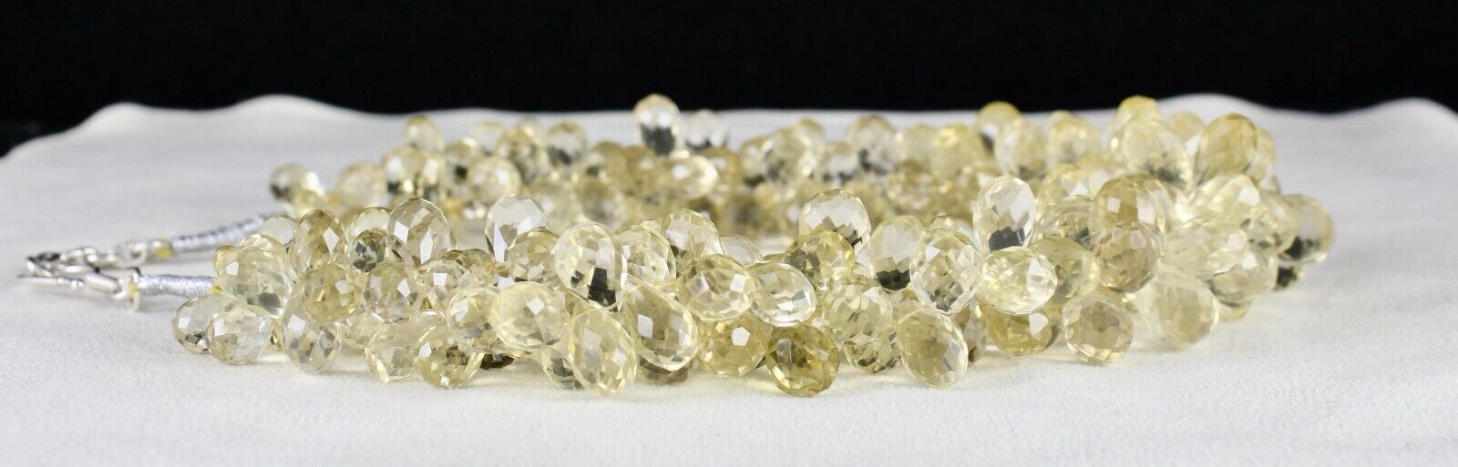 Natural Lemon Quartz Beads 2 L 1118 Ct Tear Drops Gemstone Finest Necklace
