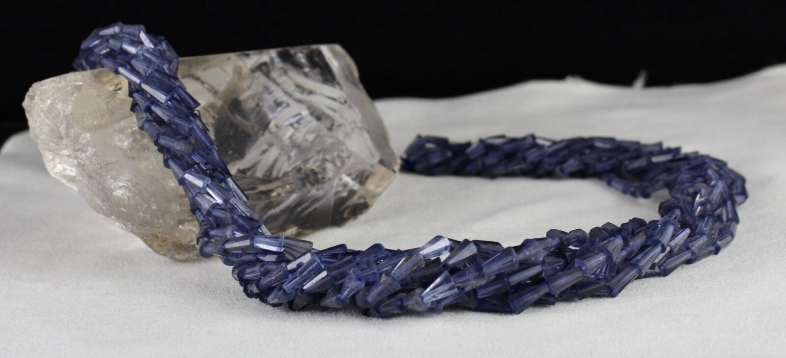 Natural Iolite Teardrops Fancy Blue Gemstone Necklace 498 Ct Fashion Beaded 8 L