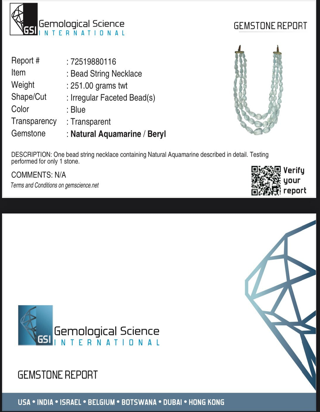 Certified Natural Blue Aquamarine Bead Necklace 1228 Ct Tumble Facets For Women