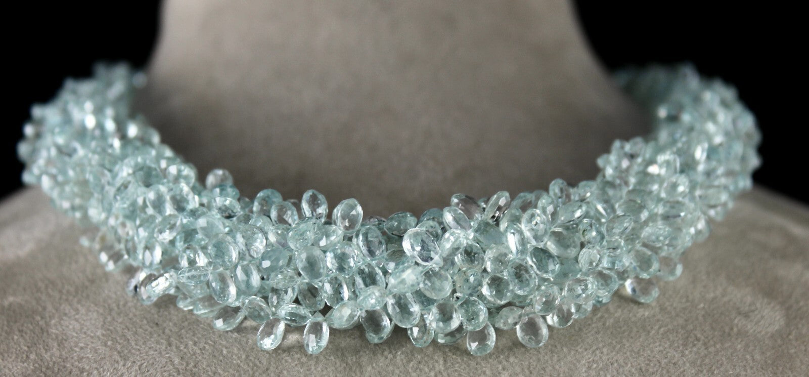 Certified Natural Aquamarine 688 Ct Sterling Silver Statement Necklace