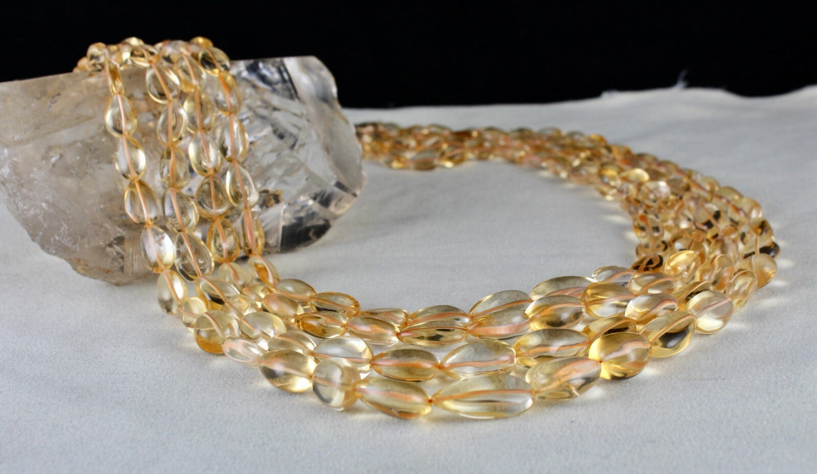 Certified Natural Yellow Citrine 764 Ct Teardrop Gemstone Fashion Necklace