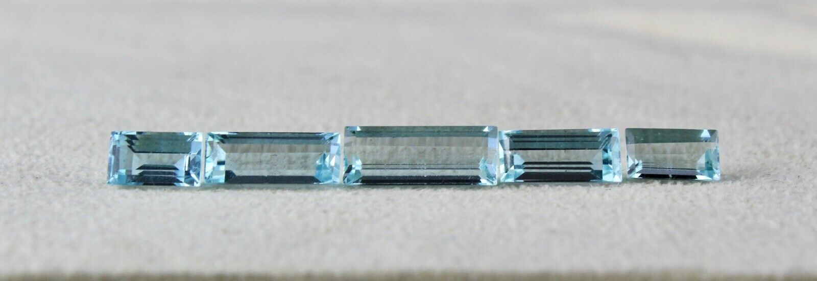 NATURAL AQUAMARINE BAGUETTE CUT 5 PCS 5.99 CTS GEMSTONE DESIGNING RING PENDANT