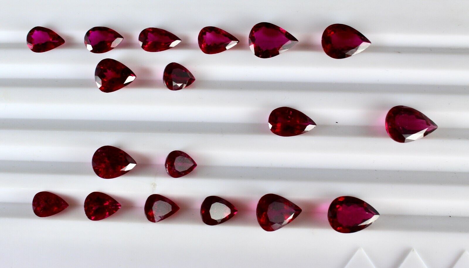 Natural Rubellite Pink Tourmaline Pear Cut 18 Pc 61.20 Ct Loose Gemstone Set