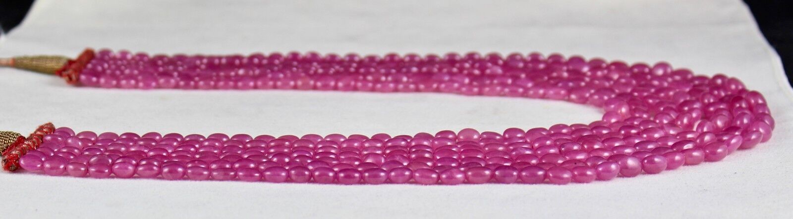 NATURAL UNTREATED RUBY LONG BEADS 7 LINE 1028 CARATS LADIES GEMSTONE NECKLACE