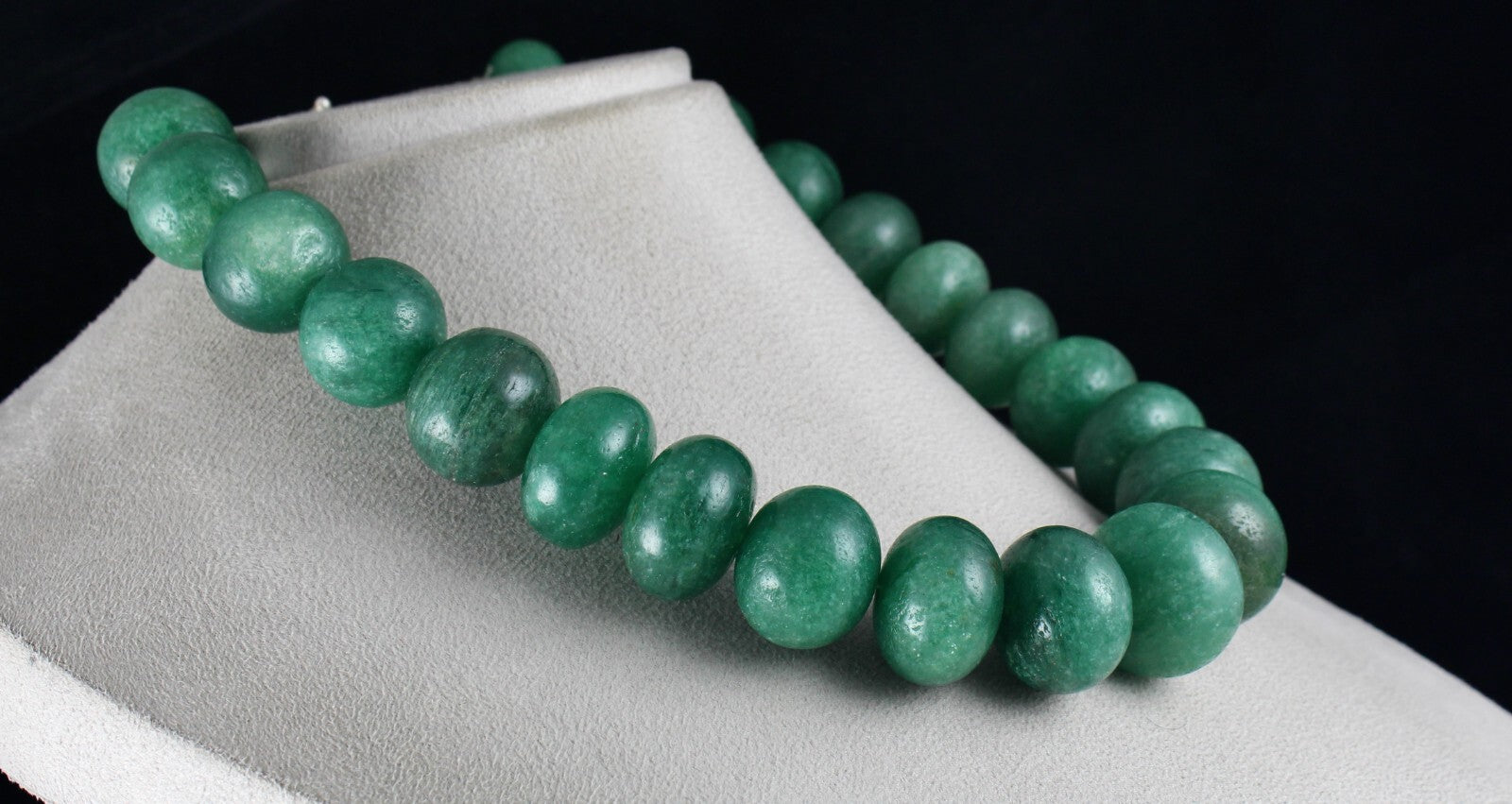 Green Quartz Round Beaded Necklace 1782 Ct Big Gemstone Beads