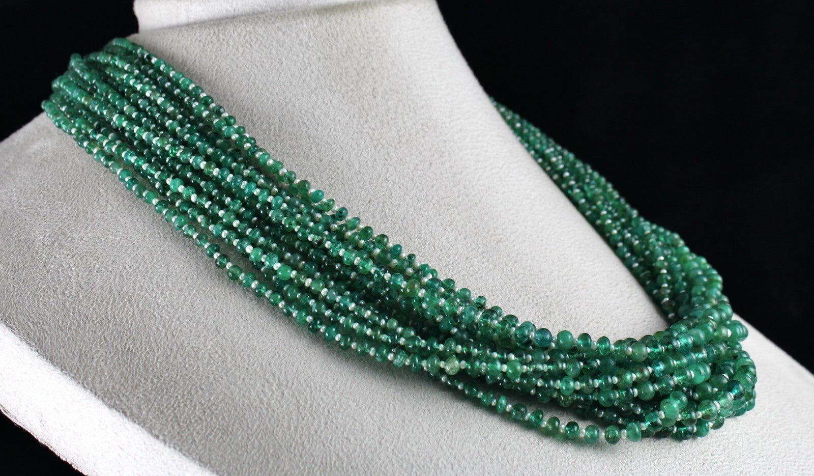 Certified Natural Emerald 622 Ct Pearl Beads Round Gemstone Party Necklace