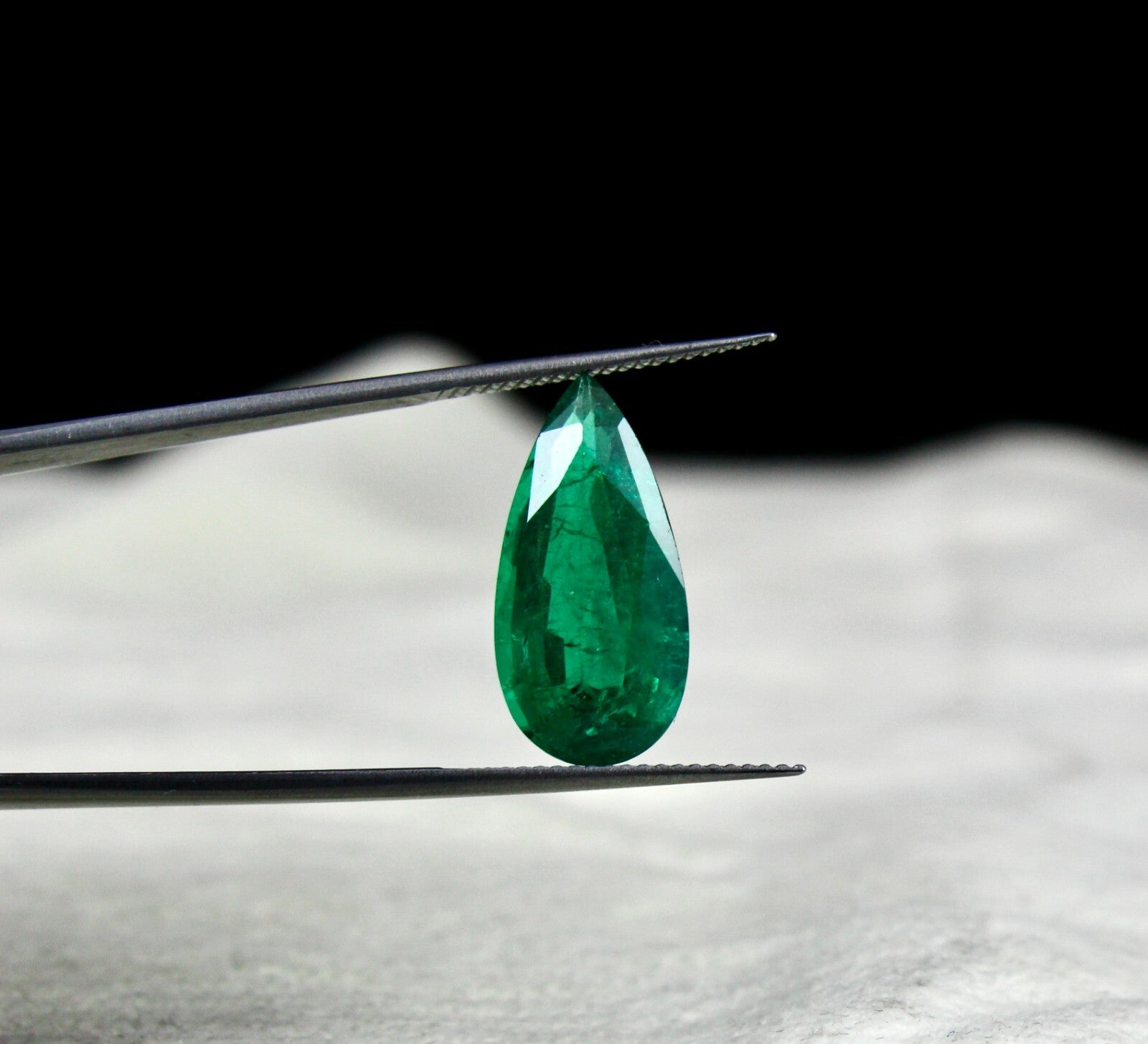 Certified Gsi Zambian Emerald 6.49 Ct Pear Gemstone Ring Pendant