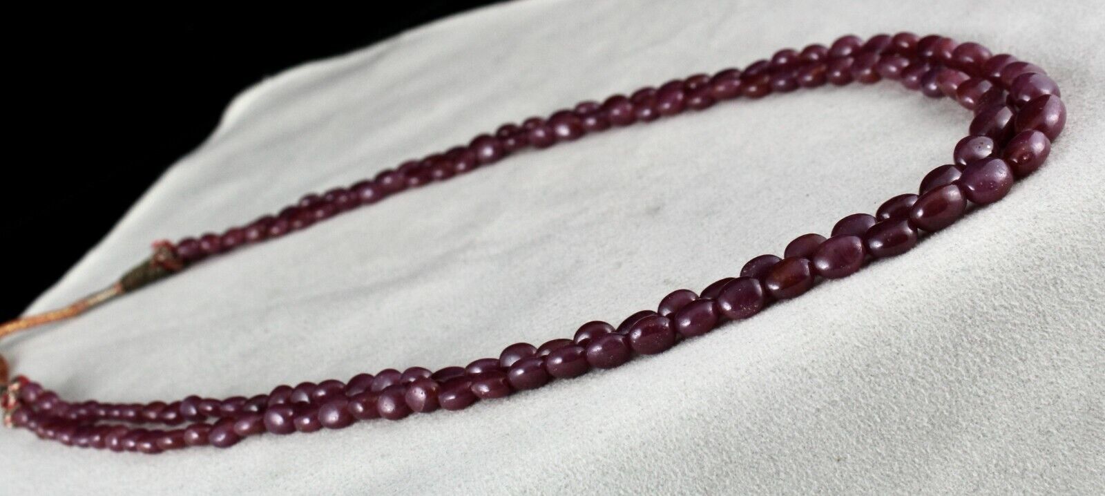 Natural Ruby Beads Long 2 Line 319 Carats Untreated Gemstone Beaded Necklace