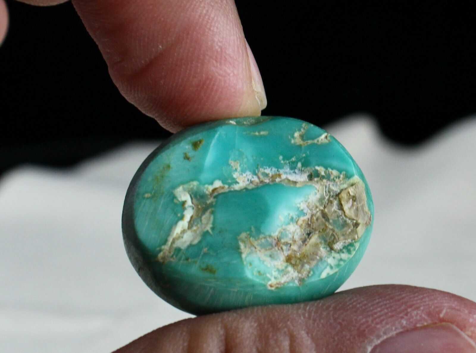 NATURAL TURQUOISE CAB OVAL 27x23 MM 36.90 CARATS GEMSTONE RING PENDANT DESIGNING