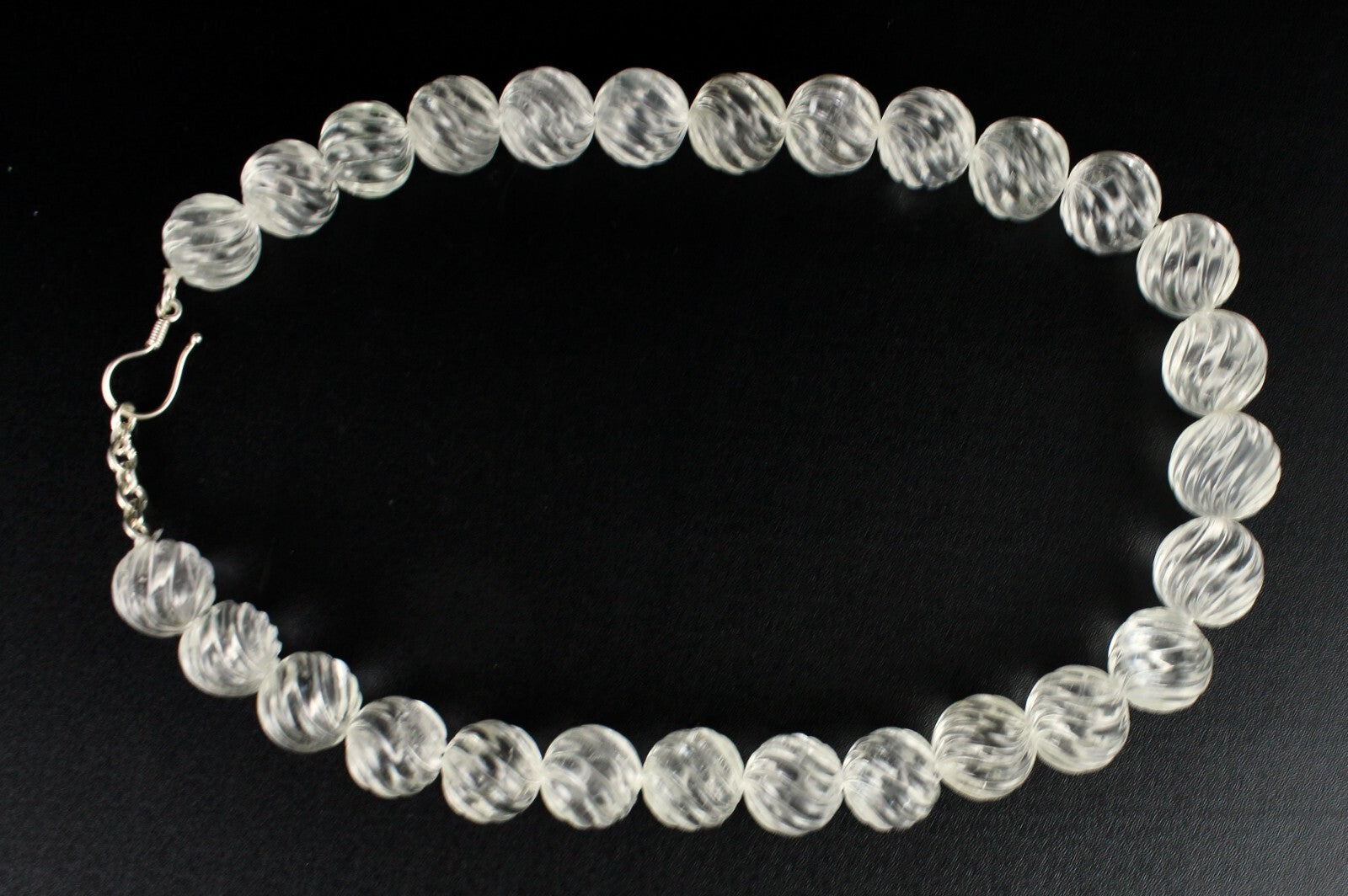 Natural Rock Crystal Quartz Round Beads Necklace 1116 Ct Gemstone For Women