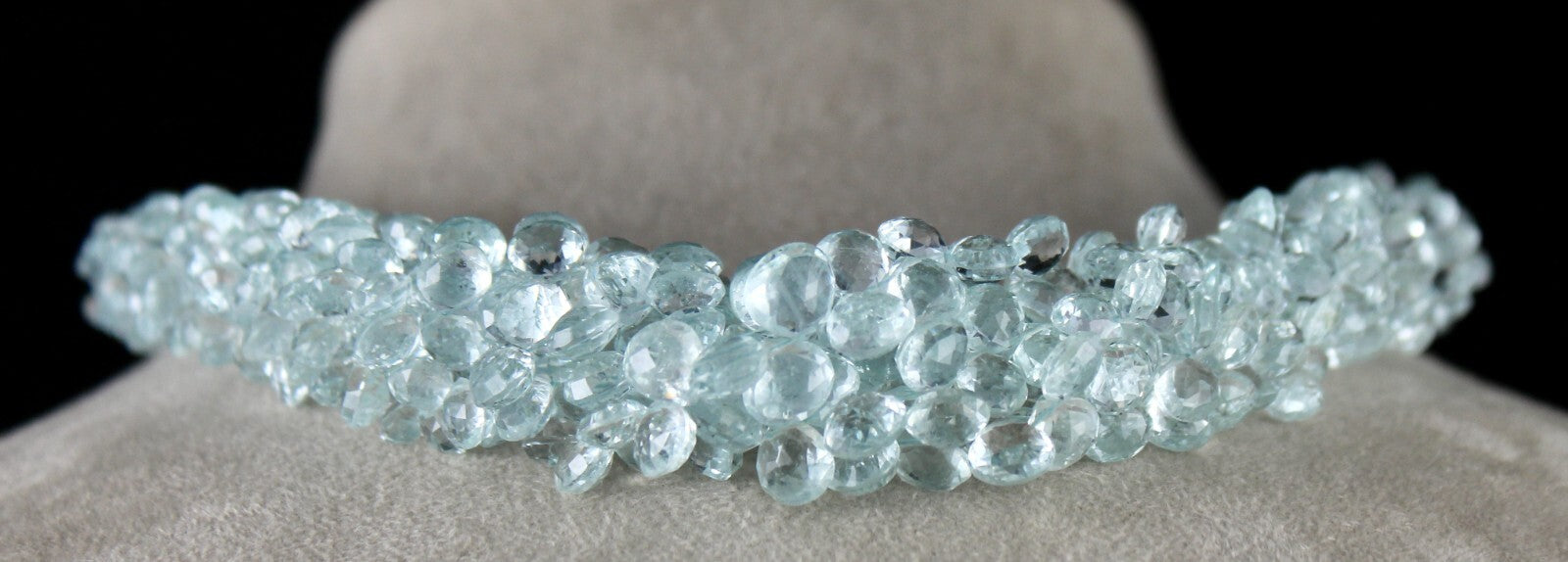 Certified Natural Aquamarine 647 Ct Teardrop Sterling Silver Statement Necklace