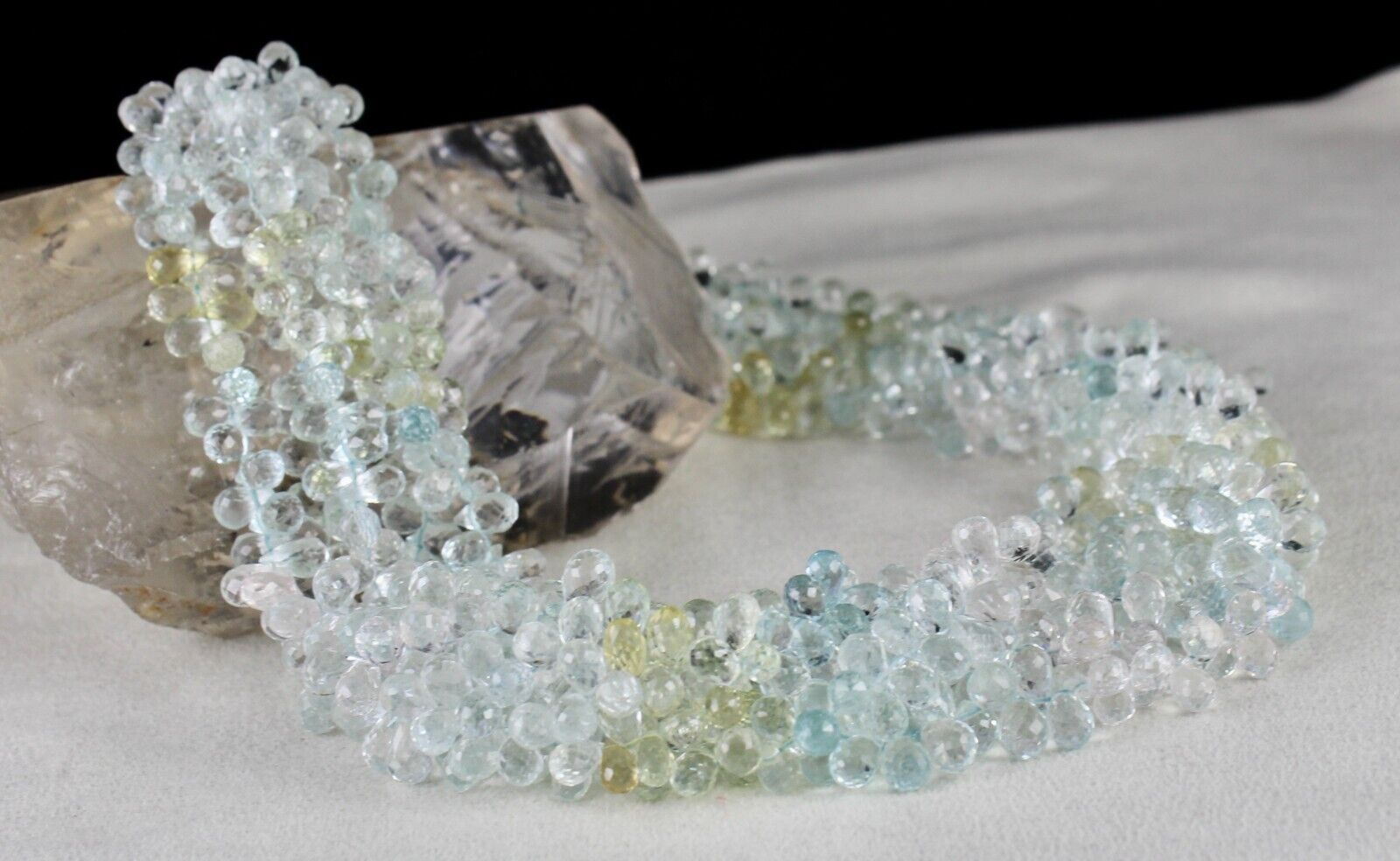 Natural Multi Aquamarine Beads Drops Faceted 5 L 776 Ct Gemstone Fine Necklace