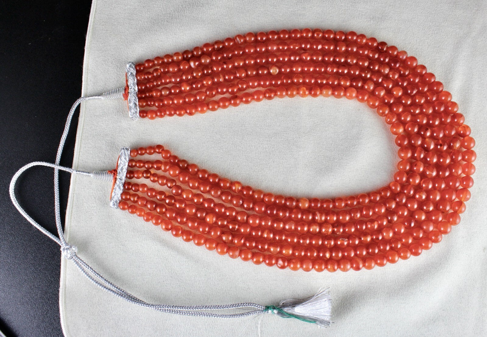 6mm Natural Orange Carnelian Beads Necklace, Fashion Gemstone, L 1306 Ct