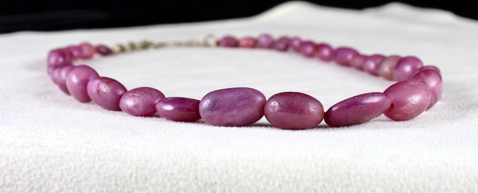 Natural Untreated Ruby Beads Nugget 1 L 263 Ct Gemstone Silver Fashion Necklace