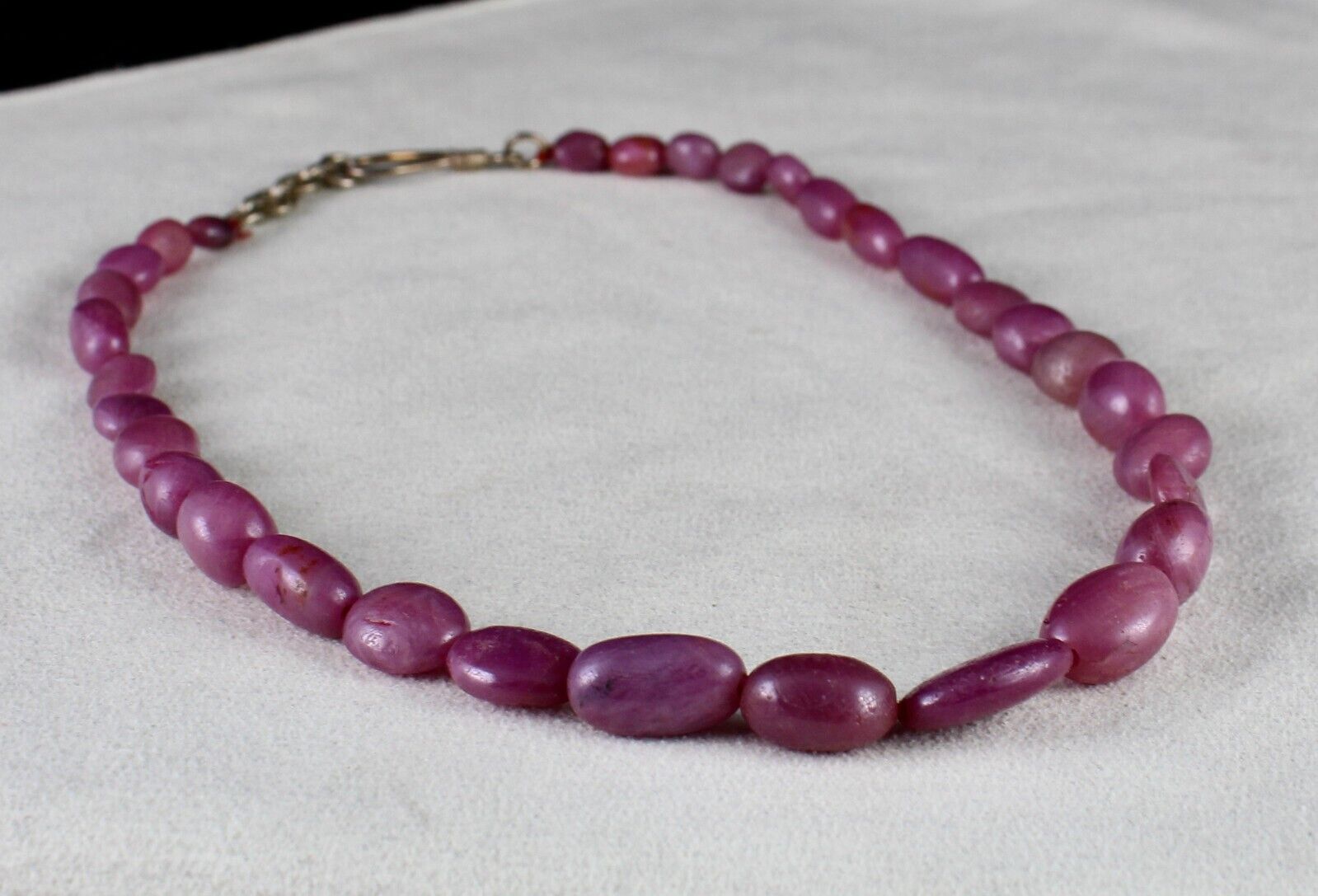 Natural Untreated Ruby Beads Nugget 1 L 263 Ct Gemstone Silver Fashion Necklace