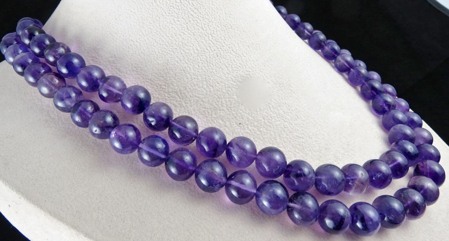 Natural Amethyst Beads Round 2 L 800 Ct Semi Precious Big Gemstone Fine Necklace