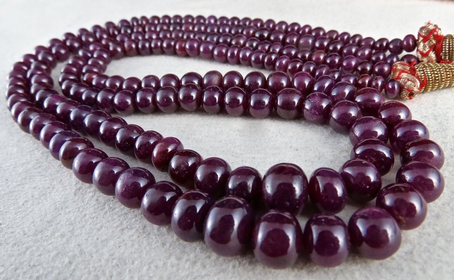 Natural African Untreated Ruby Beads Round 2 L 446 Ct Red Gemstone Fine Necklace