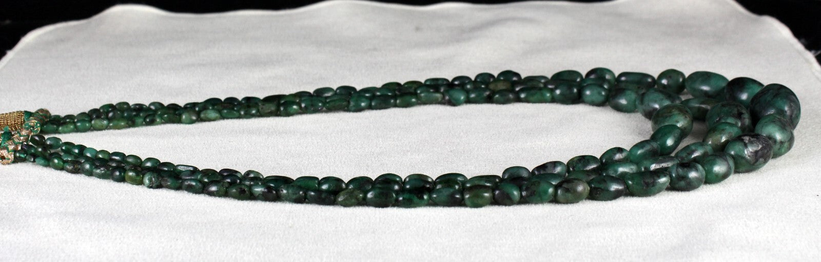 Certified Antique Necklace 3l Natural Emerald 435 Ct Beads Vintage Gemstone